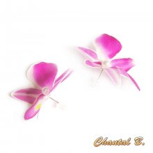 wedding silk orchid earrings 