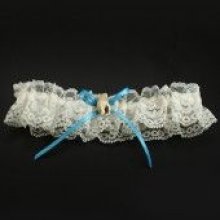 Ivory lace seashell theme garter