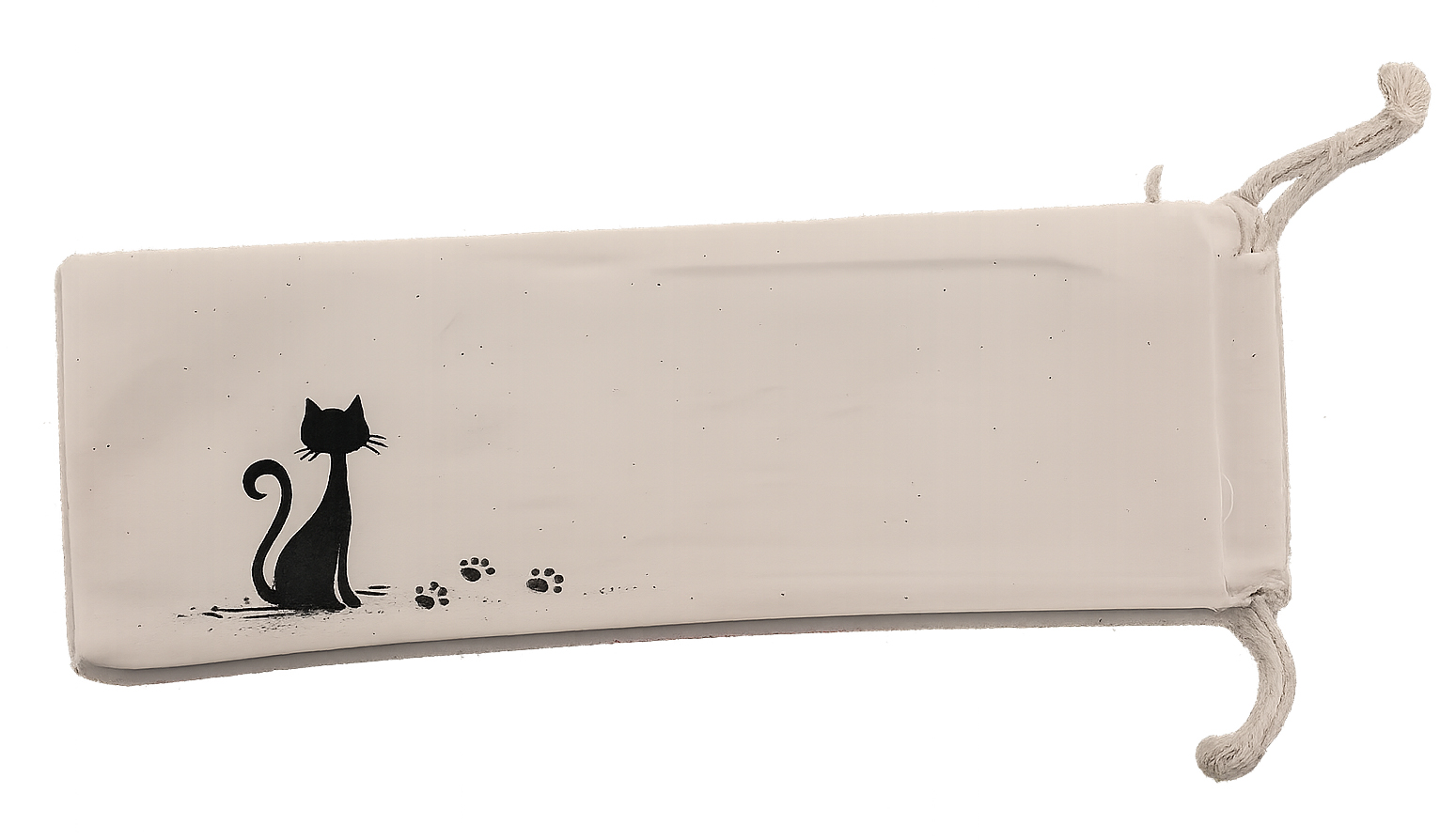 Hand drawn and painted satin fan "Chat sun