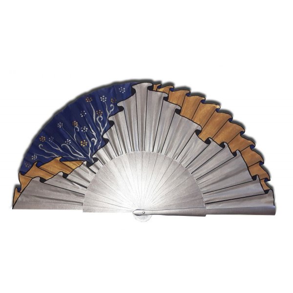 Hand-painted cotton sateen fan "Draped Icecool