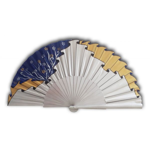 Hand-painted cotton sateen fan "Draped Icecool