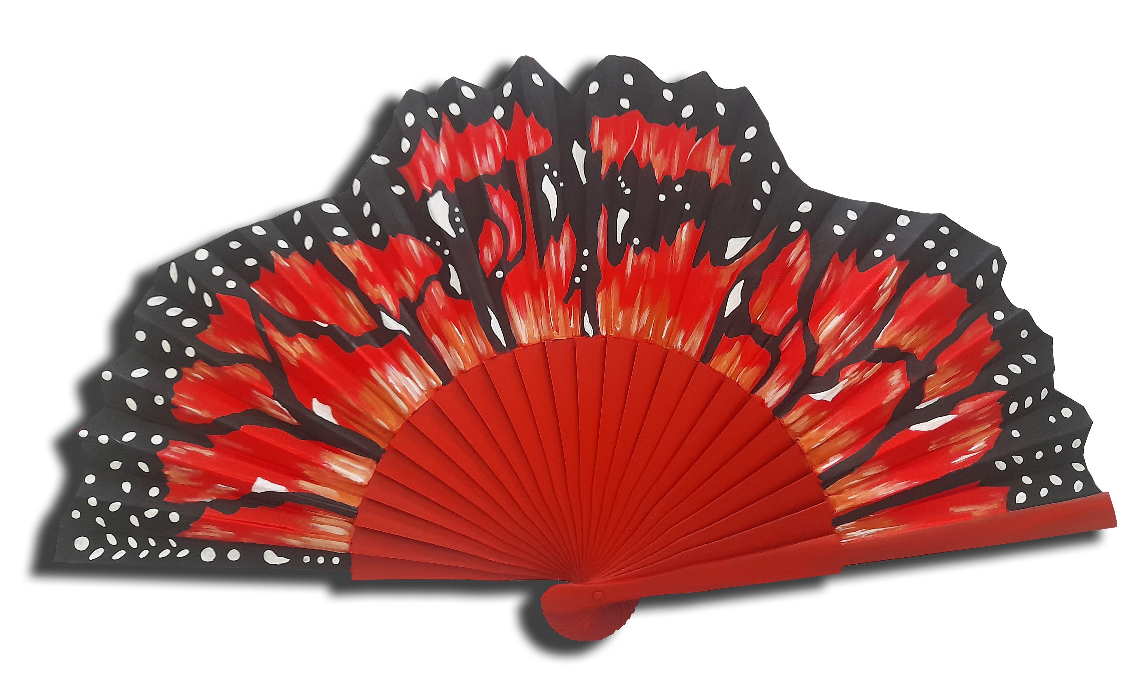 Eventail en soie peinte &agrave; la main. "Voyage"