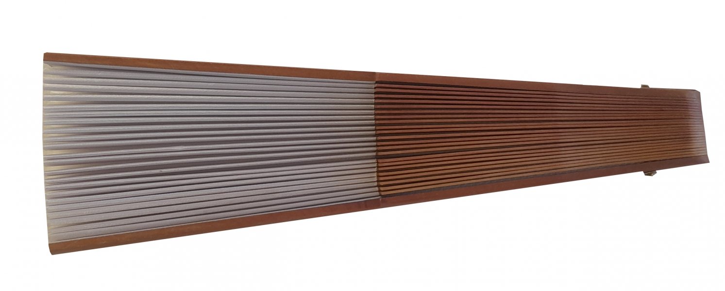 Eventail &agrave; customiser en soie blanche Habotai 10 bois sycomore