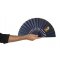 Unisex hand painted cotton fan. "Rider" 19cm