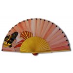 Hand drawn and painted satin fan 'Cordoba