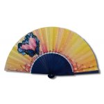 Hand drawn and painted satin fan 'Valentine