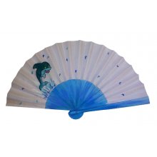 My first hand drawn and painted cotton fan 'Dauphin