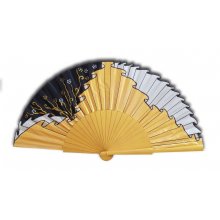 Hand painted cotton satin fan "Draped of the Orient