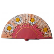 A beautiful hand-drawn and hand-painted silk fan for a perfect "D-Day" day