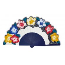 Hand drawn and painted satin fan 'OAXAQUEÑA