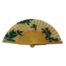 Hand drawn and painted satin fan 'Oliva de Valencia