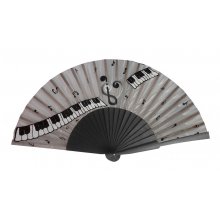 Hand drawn and painted satin fan 'Piano Pianissimo