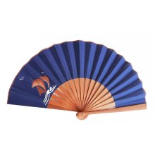  Unisex hand painted cotton fan. 'Regate' 19cm