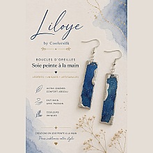 Boucles d oreilles trés légères en soie peinte recto verso