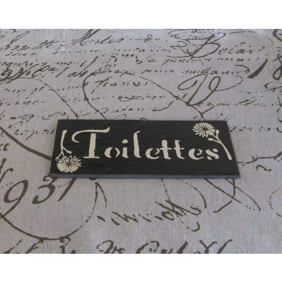 Enameled Slate Door Plaque for Toilets, Handcrafted Creation