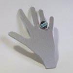 Blue Enameled Slate Fancy Ring for Women, Handcrafted Creation