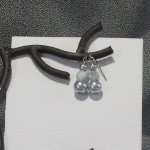 earrings pendant three gray beads pierced ears