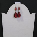 Long Pair of Red Earrings on Stainless Steel Hooks