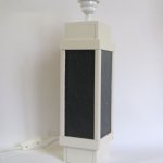 Large Slate and Wood Lamp Stand, Unique Handcrafted Creation