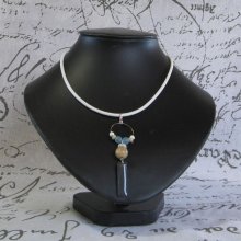 Slate and Pastel Beads Pendant Necklace for Women, Unique Creation