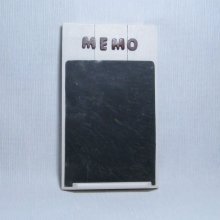 Memo, Pense Bête White in Real Slate and Recycled Wood, Unique Creation