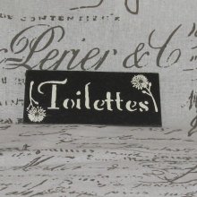 Enameled Slate Door Plaque for Toilets, Handcrafted Creation