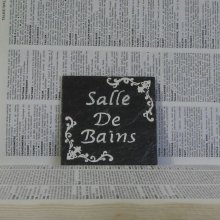 Slate Bathroom Door Sign Bohemian Chic Style