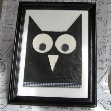 Stylized Slate Owl Board, Unique Creation