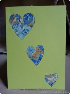 Liberty fabric hearts card