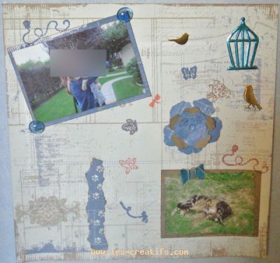 Scrapbook page cat theme