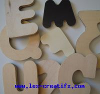 Wooden letters for manual activities