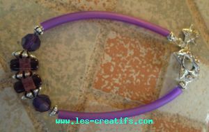 Tube bracelet with Swarovski pearls