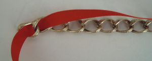 Braided chain bracelet with ribbon