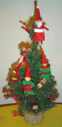 christmas tree with elf decorations!