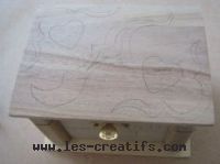 drawing on the wooden box