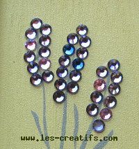 Rhinestone lavender flowers