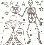 coloring puzzle halloween