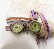 two-tone leather strap watch