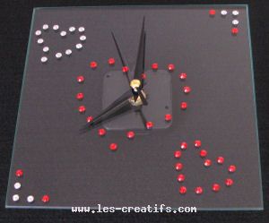 decorating a clock with rhinestones