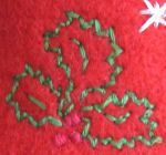 Holly leaf embroidery