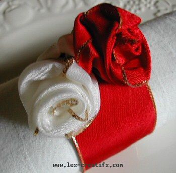 Rose napkin ribbon