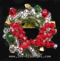 Christmas wreath with crystal beads