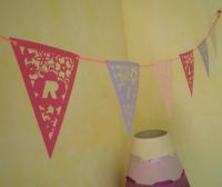 Pennant garland for a girl's room