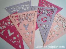 Finely cut pennants with name letters