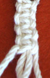 macramé flat knot on string