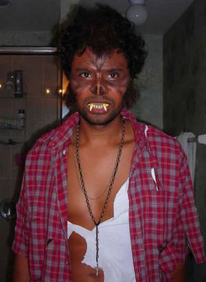 Halloween werewolf make-up