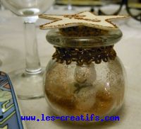 Sequined glass ball place card