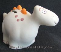 Paintable ceramic dinosaur money box