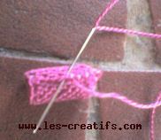 making a bead in embroidery stitch