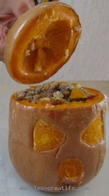 Stuffed squash, just the right amount of creepy for Halloween!